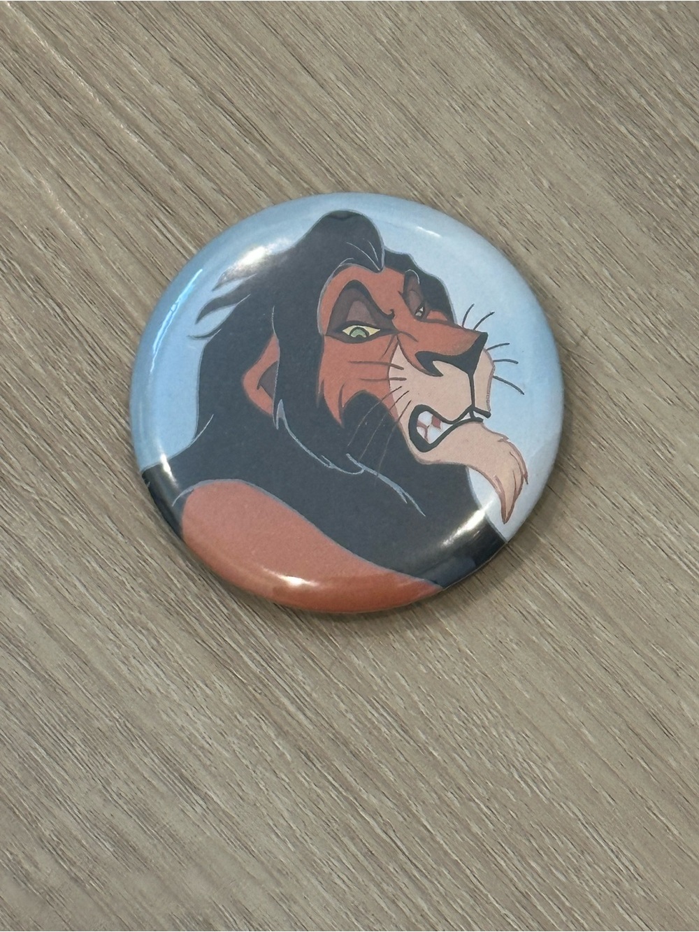 Scar - The Lion King Villian Button - Blue, Black & Brown Decorative Pin